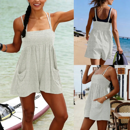 Women's Summer Cotton One Piece Jumpsuit