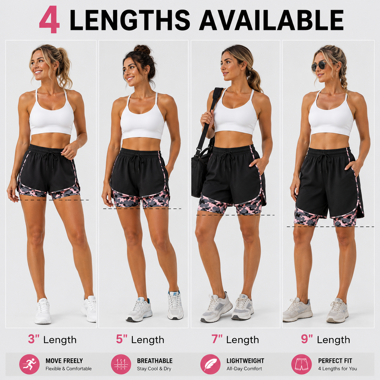 【LAST DAY SALE】Women’s casual athletic shorts with pockets