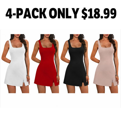 Athletic Dress for Women Mini U Neck Sleeveless