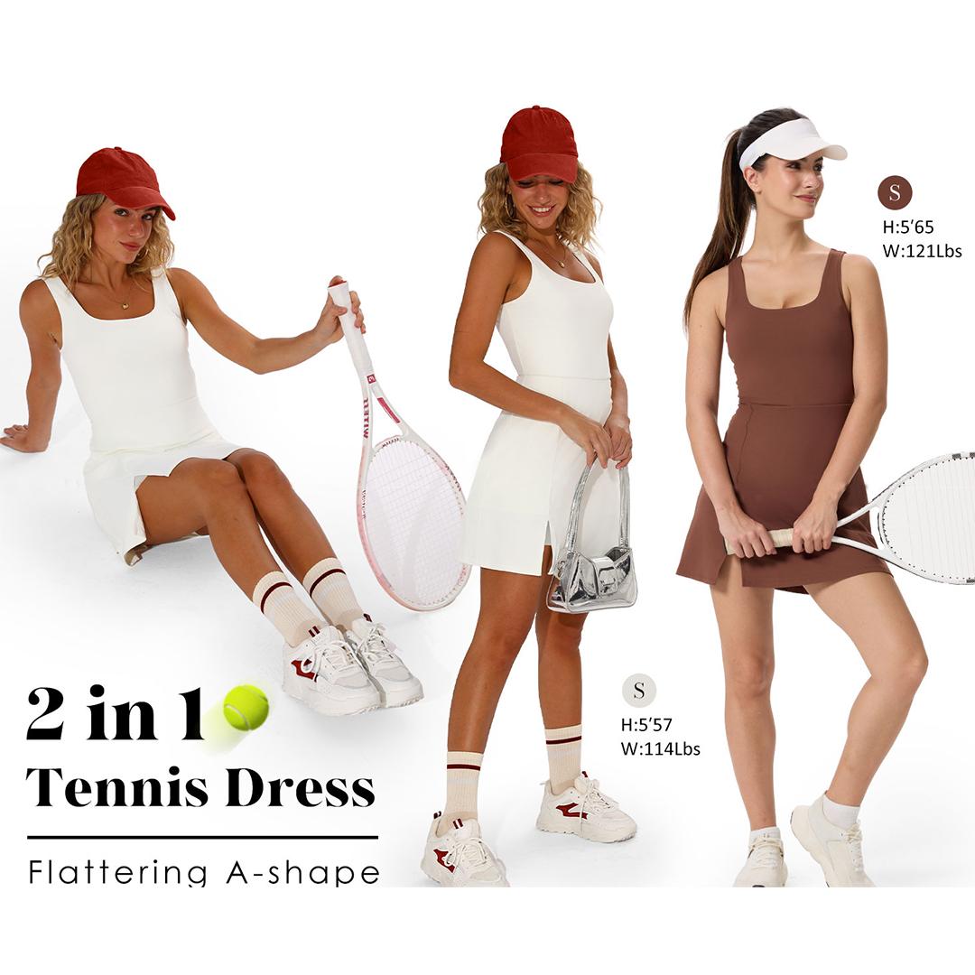 Athletic Dress for Women Mini U Neck Sleeveless
