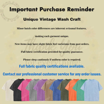 Women's Vintage T-Shirt  Acid Washed Cotton Loose Fit Crewneck Tshirts
