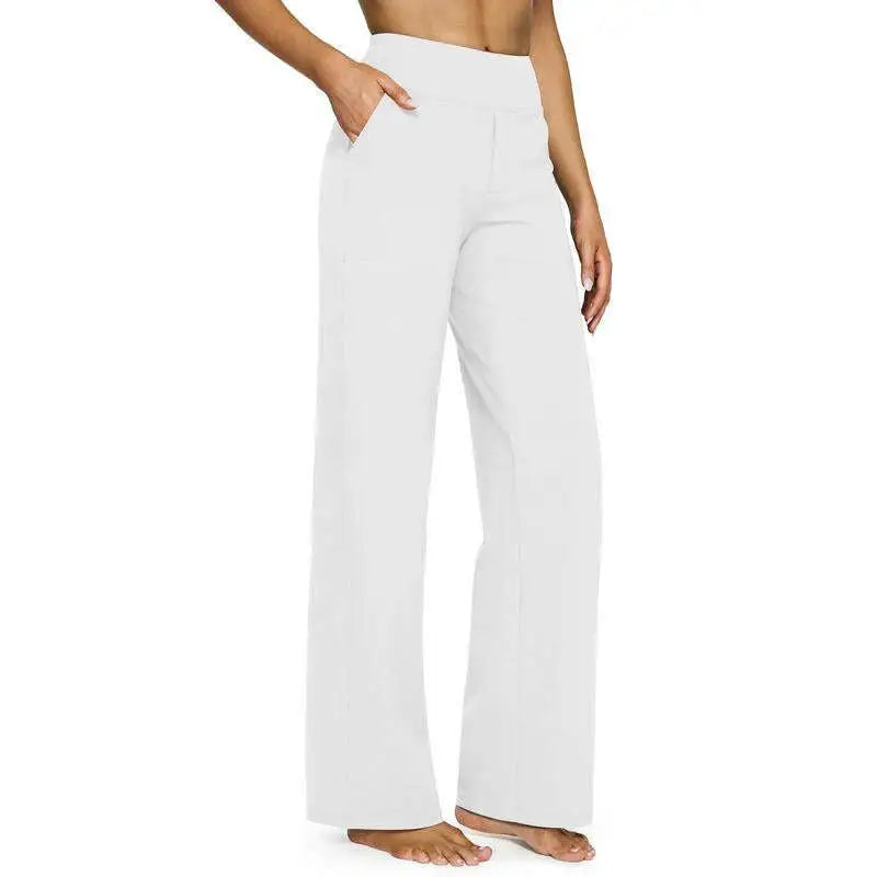 💘Women’s High-Waist Wide Leg Pants – Business Casual Yoga Dress Pants with Pockets