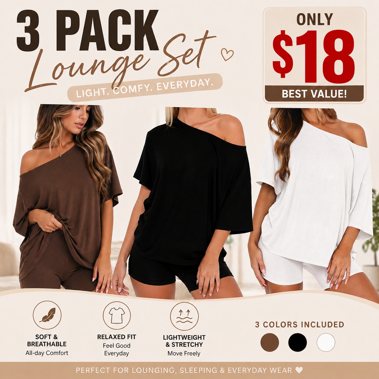 Summer Special Sale - Women’s Off-Shoulder Lounge Set