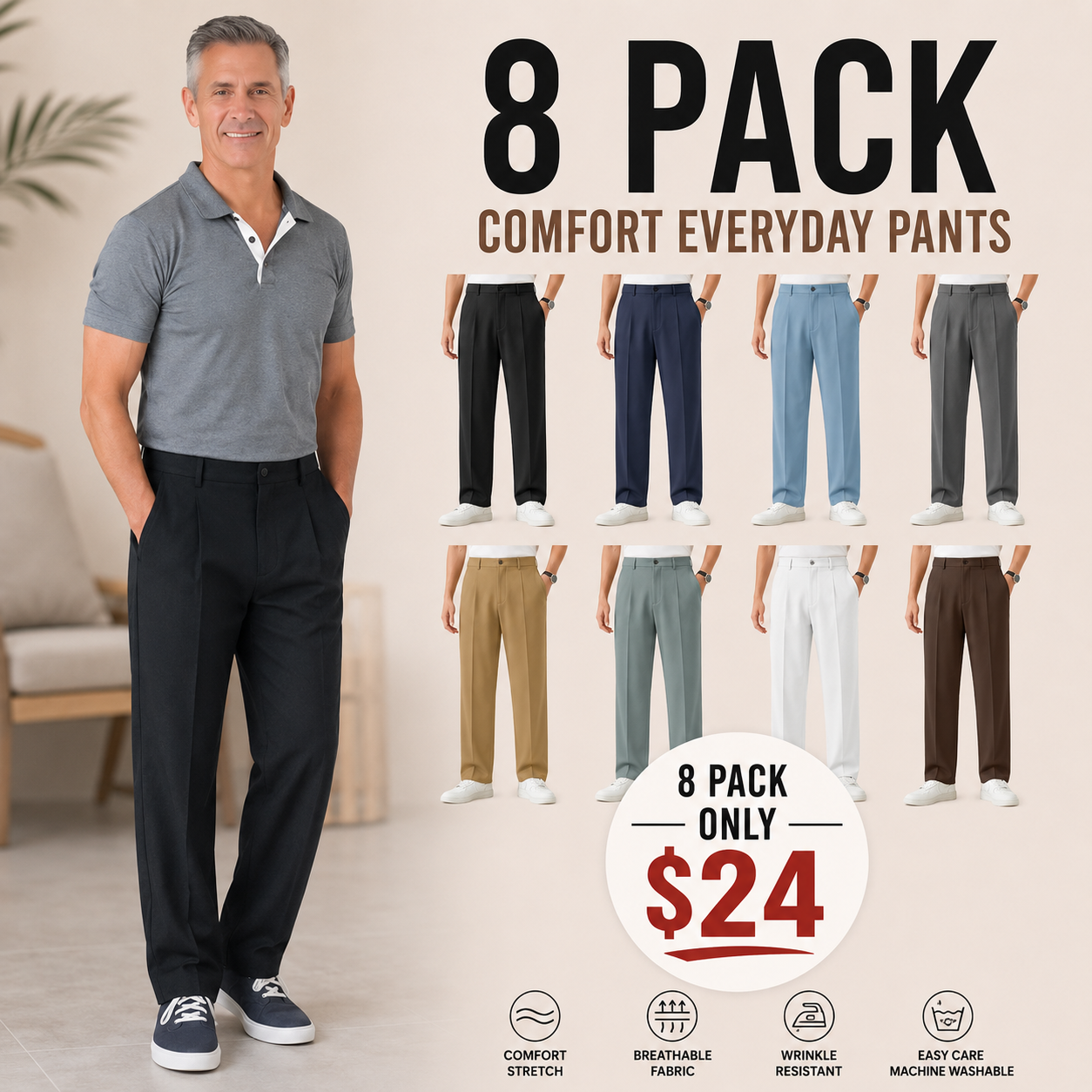 LAST DAY 70% OFF - Super Stretch Ice Silk Comfort Everyday Pants